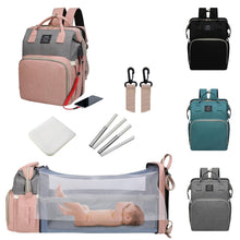 Cargar imagen en el visor de la galería, Mochila Maternal Multifunción: Estación Cambiante, 13 Compartimientos, Impermeable, con Carga USB y Juguetes, Ideal para Recién Nacidos