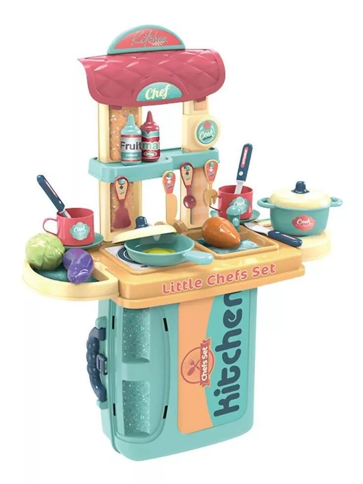 Set de Cocina 'Pequeño Chef' 3 en 1 Azul: ¡Cocina, Juega y Aprende!
