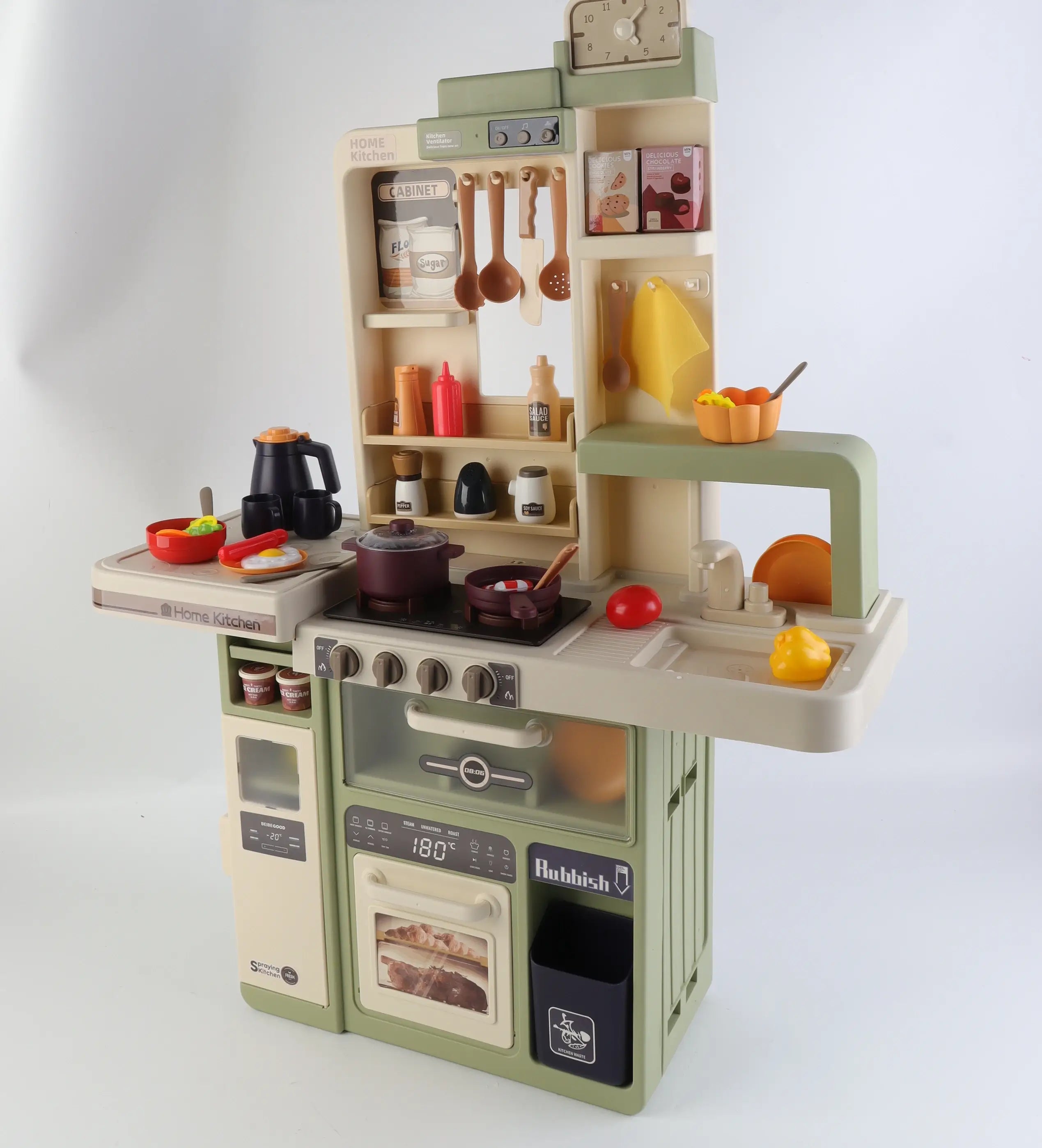 Cocina con Vapor luces sonidos y flujo de agua real 93cm altura